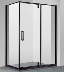 Rectangle shape two fixed panels and one outward pivot door