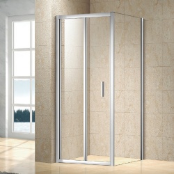 Full framed square shower enclosure with folding door